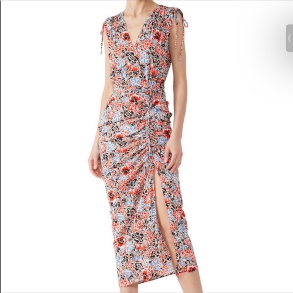 VERONICA BEARD teagan dress in red-multi Sz 10